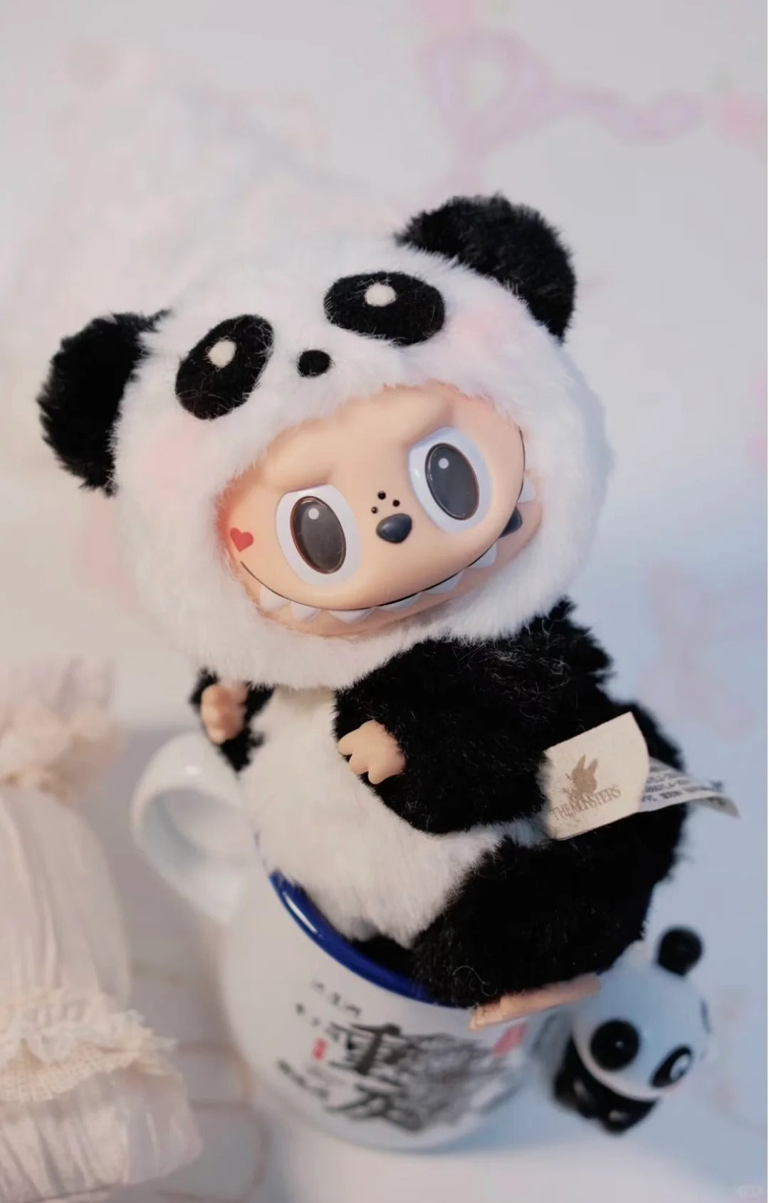 The Monsters Labubu Doll Chinese Panda Keychain Toy Pendant GiftBox